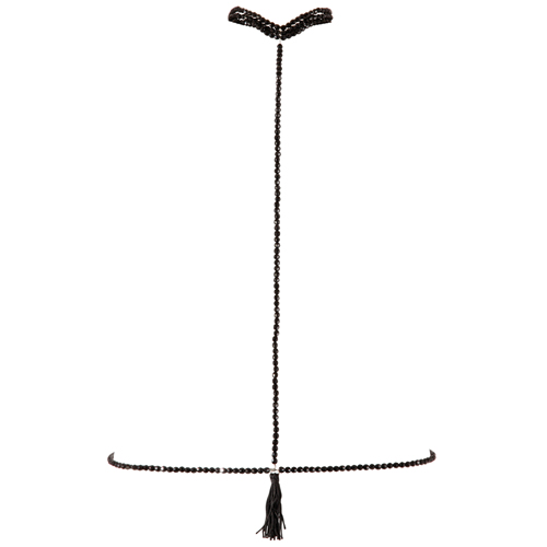 Halsband met ketting – Zwart